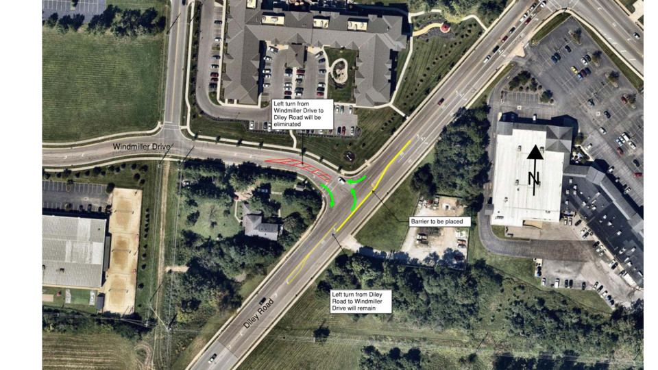 Windmiller Left Turn Lane Removal